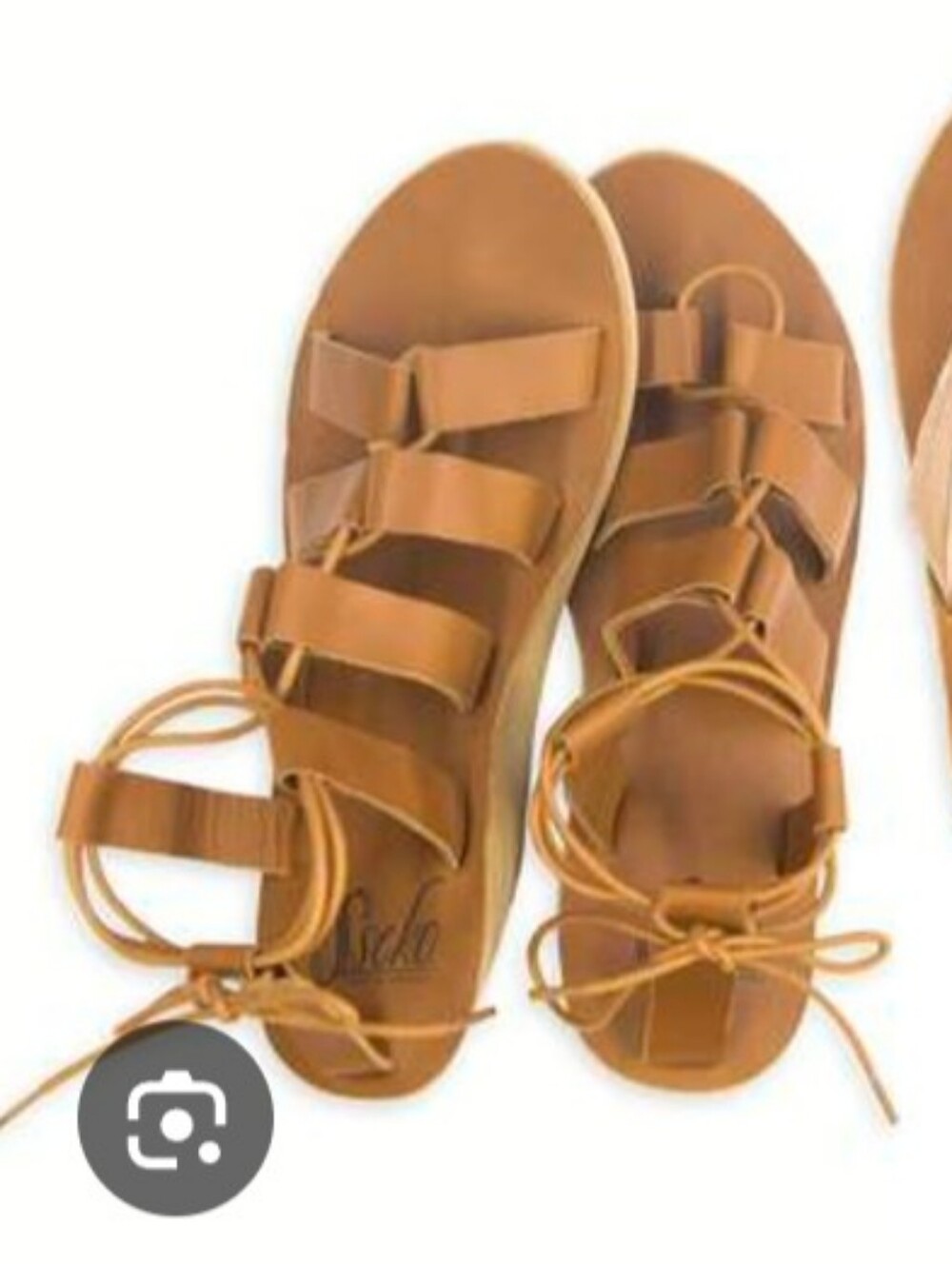 NWOT Handmade Leather Strappy Lace-Up Sandals in Light Brown Size 8